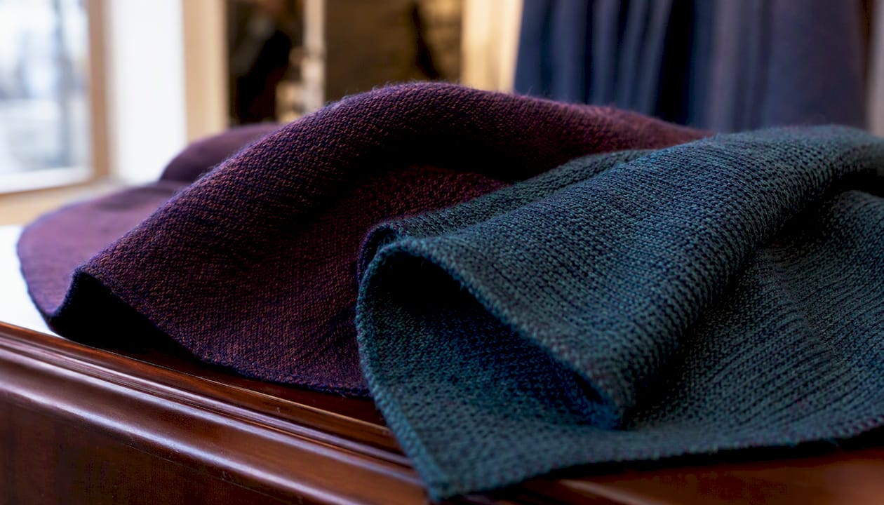 Close-up bi-component knit fabric texture