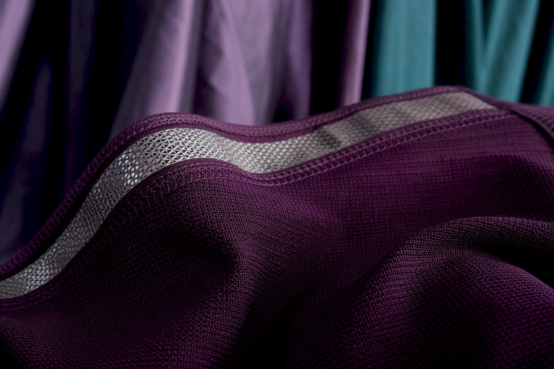Microprismatic reflective detail on stretch activewear fabric