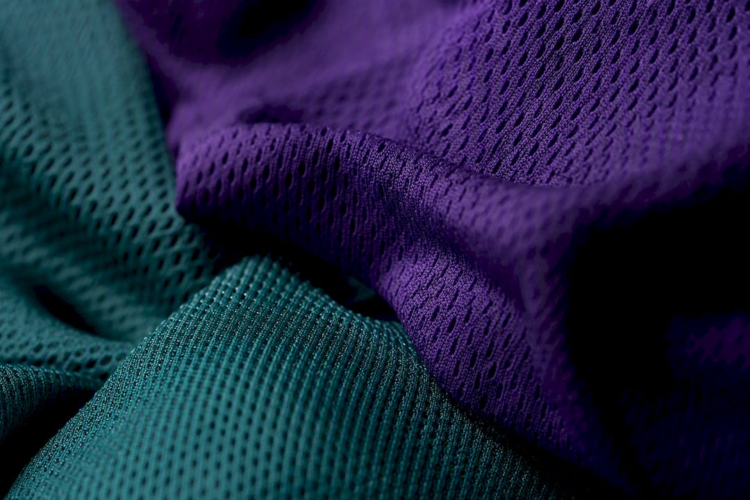 Close-up of breathable athletic fabric texture