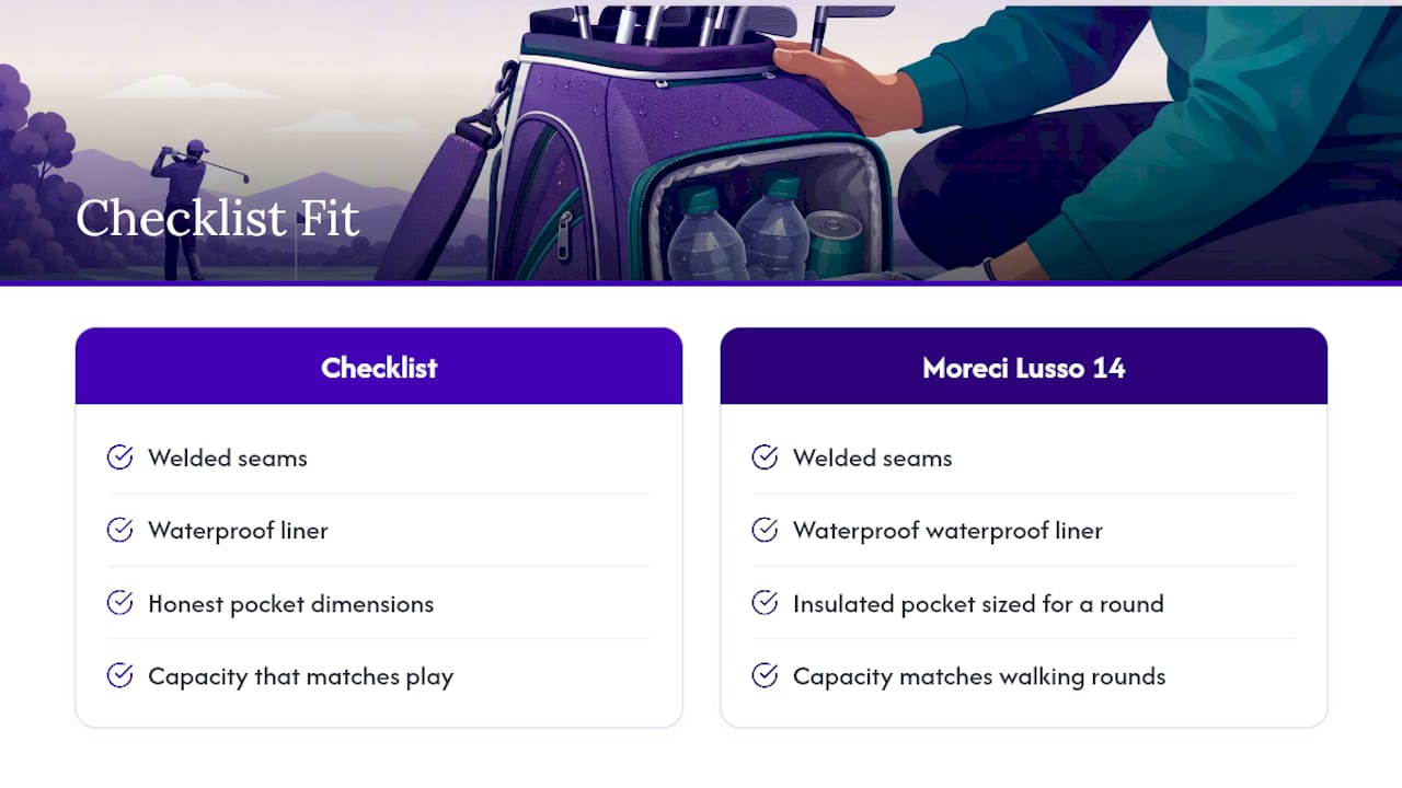 Where the Moreci Lusso 14 Fits This Checklist — overview diagram