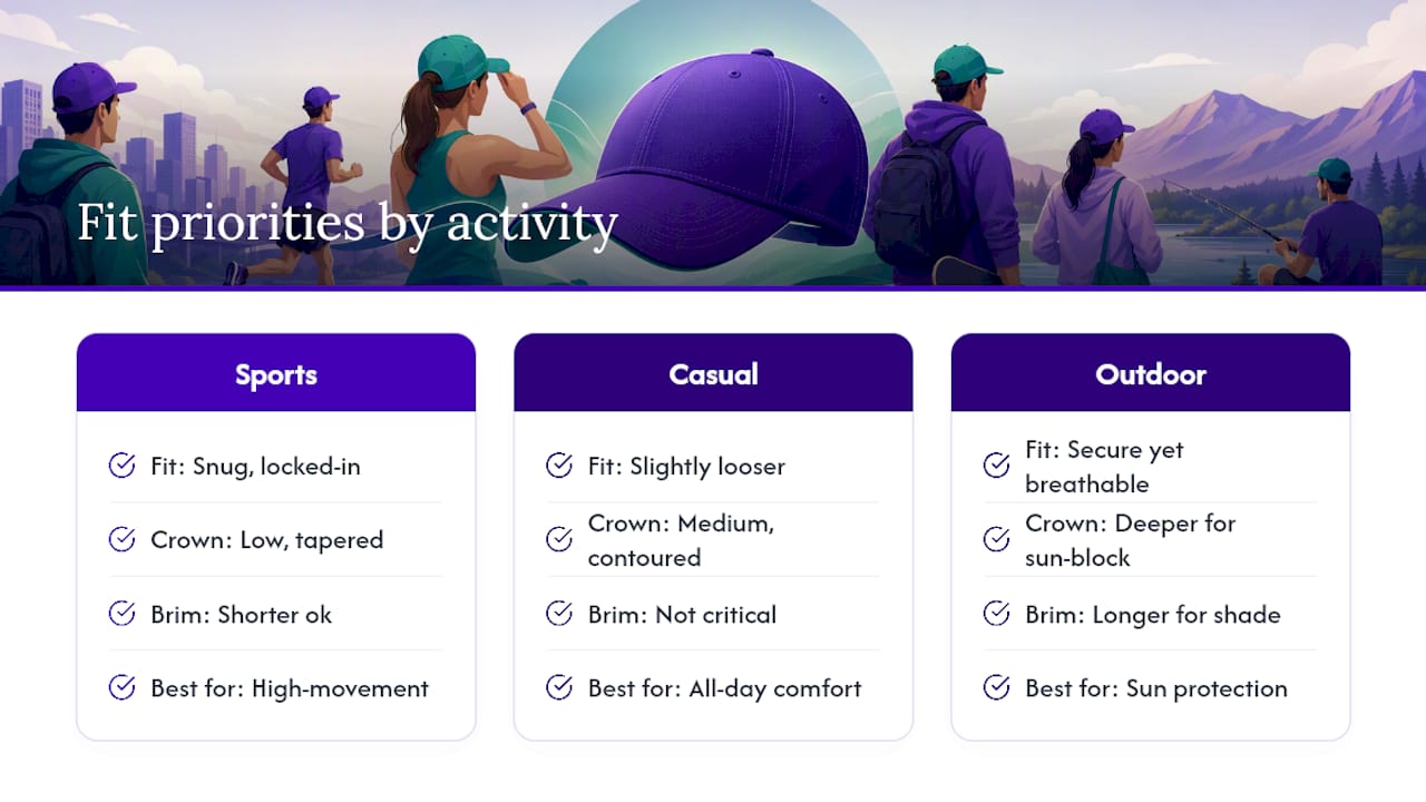 How Does the Activity You Wear a Cap For Change the Fit You Want? — overview diagram