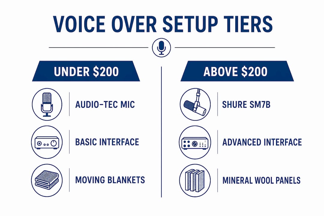 Infographic comparing budget home voice over setups