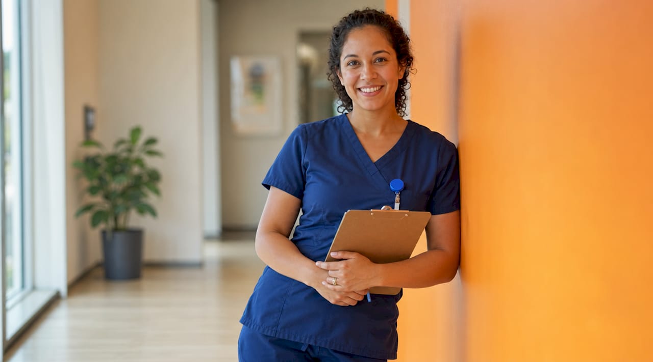 Nurse writing medical treatment notes