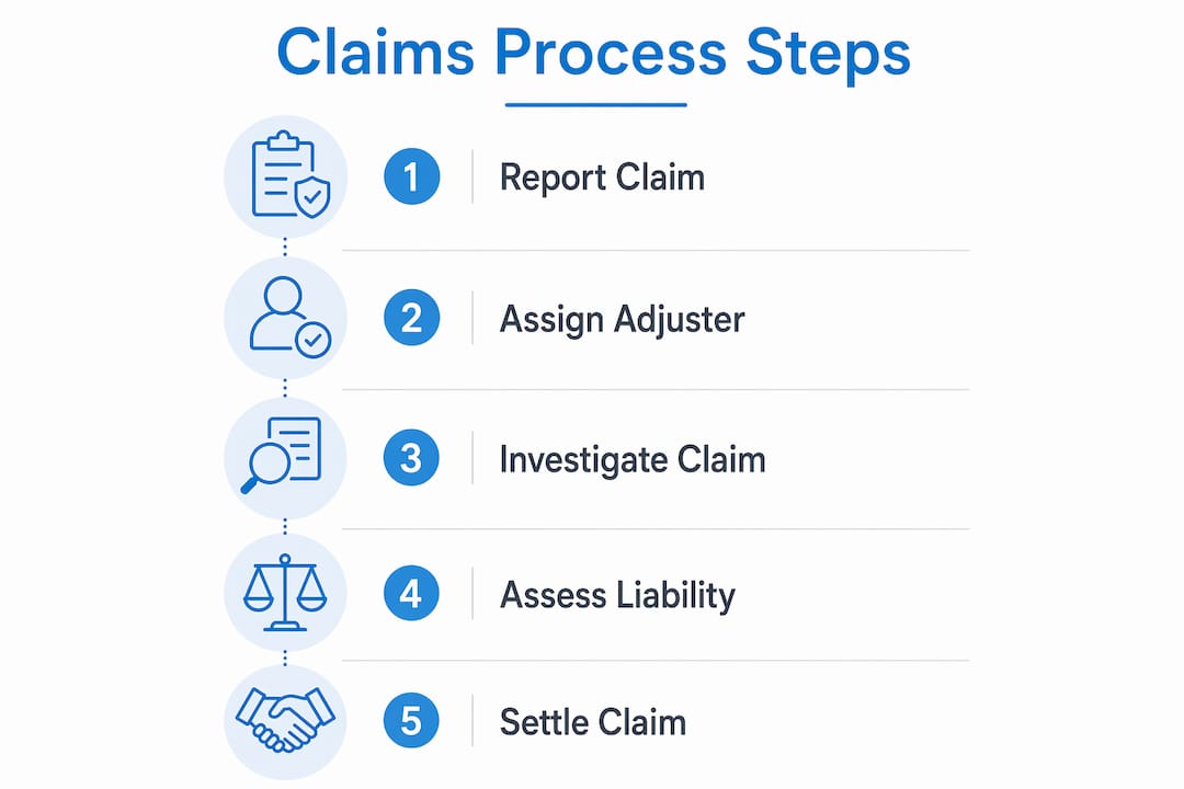 Infographic showing key steps in insurance claims process