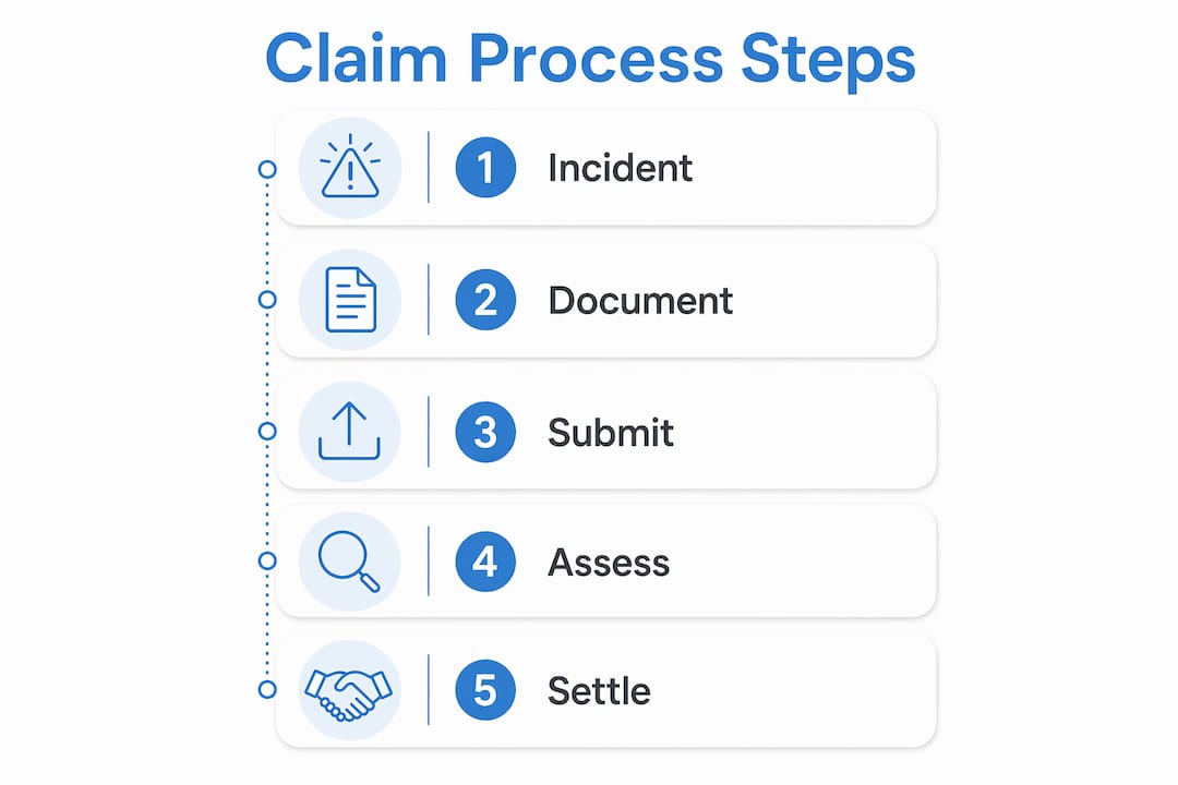 Infographic showing economic loss claim process steps