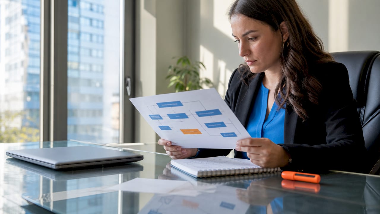Claims adjuster reviewing car accident claim stages