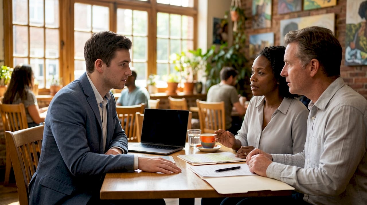 Legal advisor discussing passenger injury claims with clients