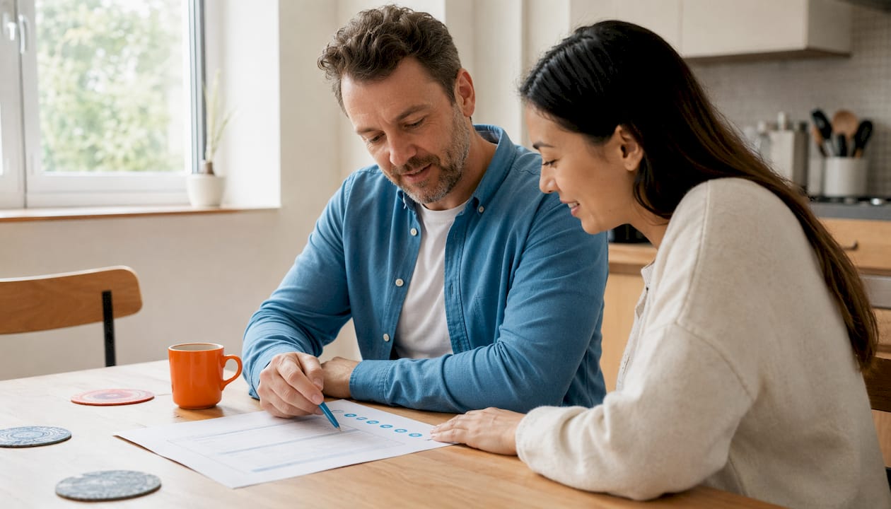 Hands pointing at workers compensation checklist