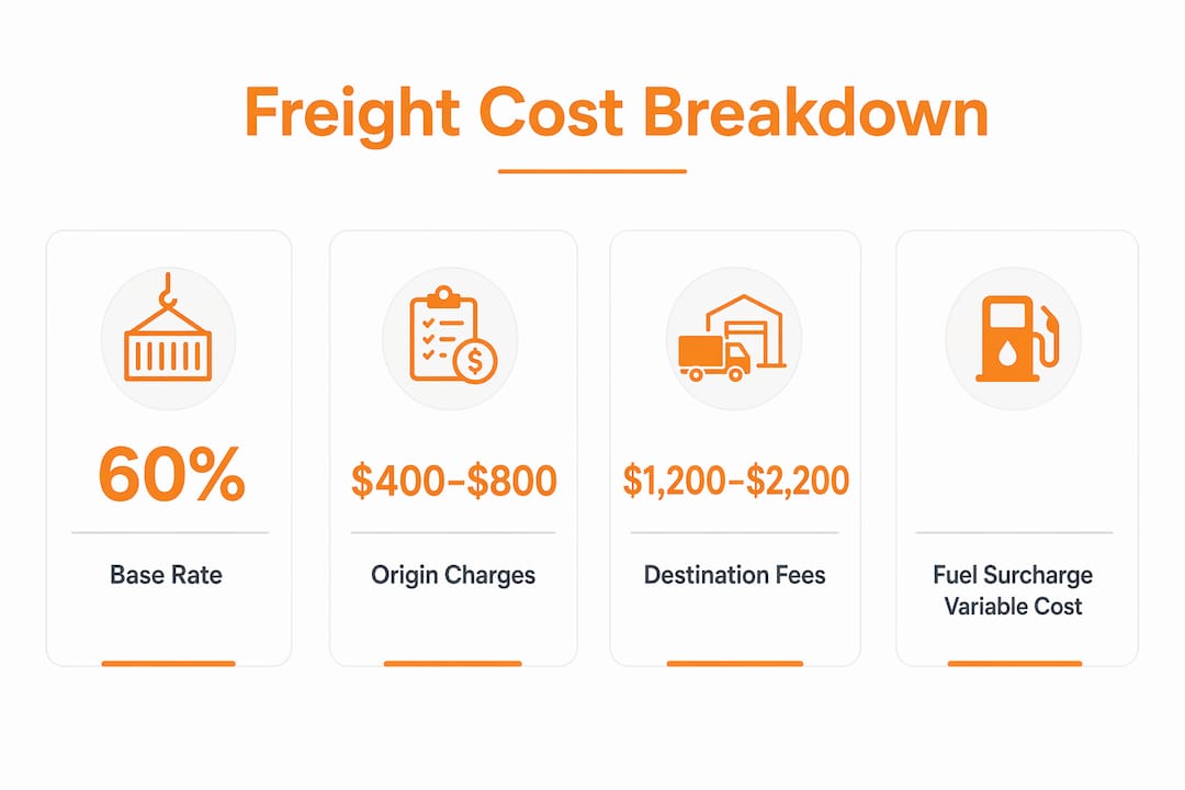 Infographic illustrating freight cost components