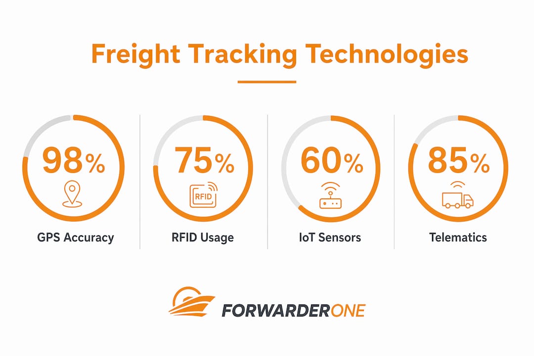 Infographic showing freight tracking technology statistics
