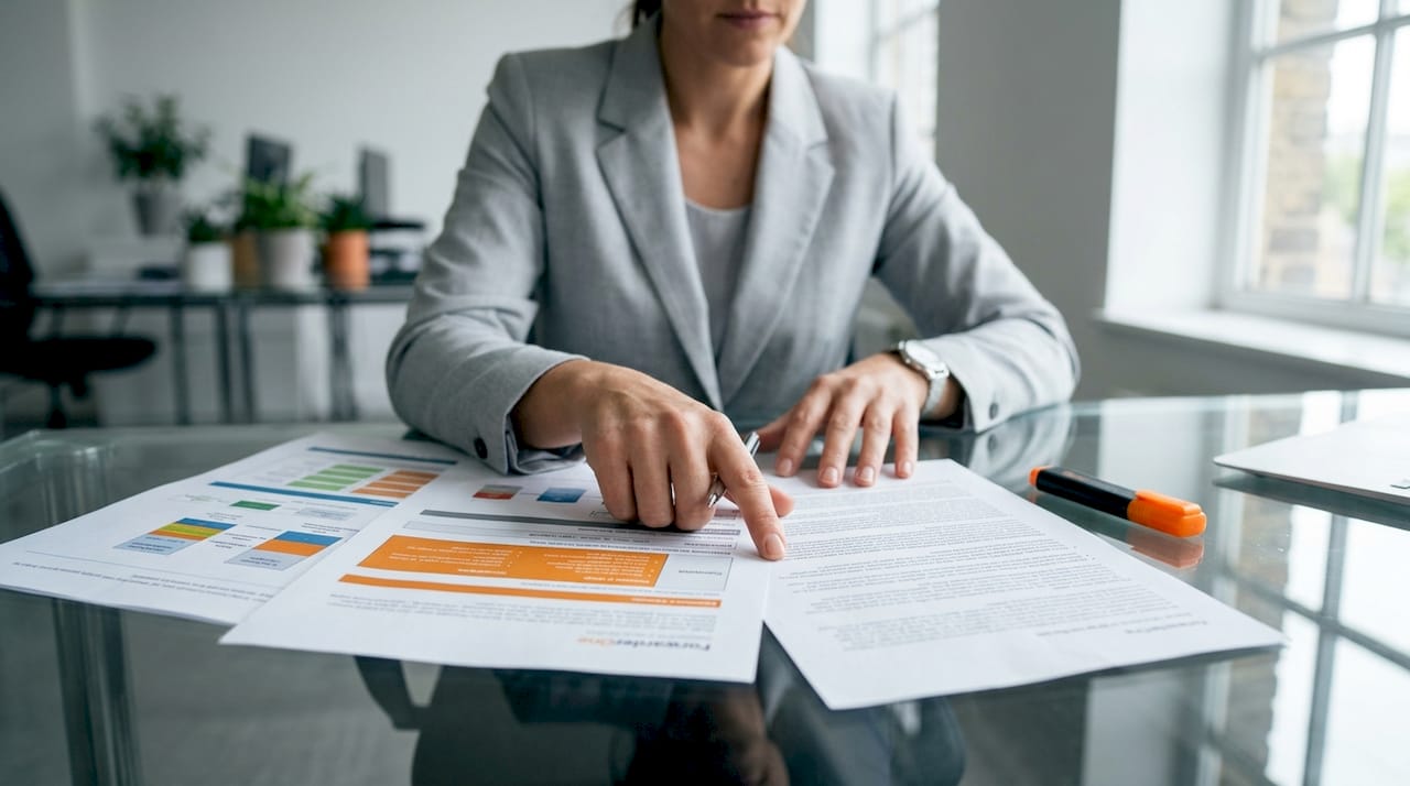 Hands sorting marine cargo insurance documents