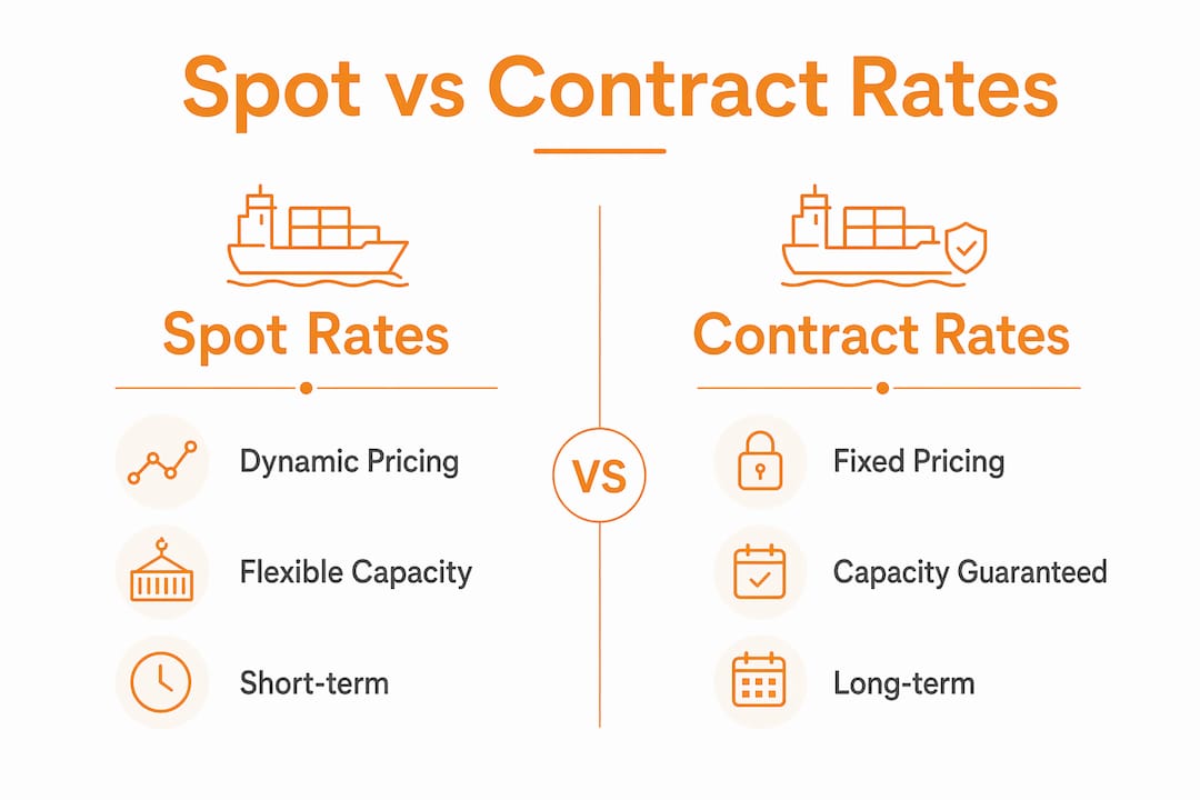 Infographic comparing spot and contract freight rates