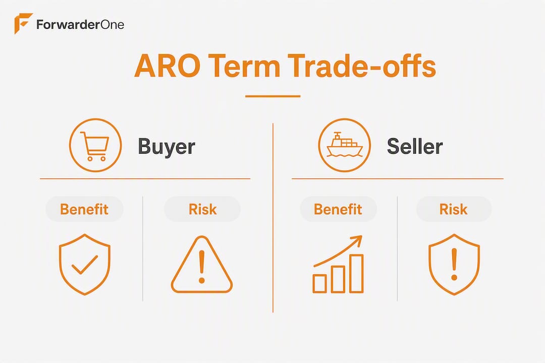Infographic showing buyer and seller trade-offs of ARO terms