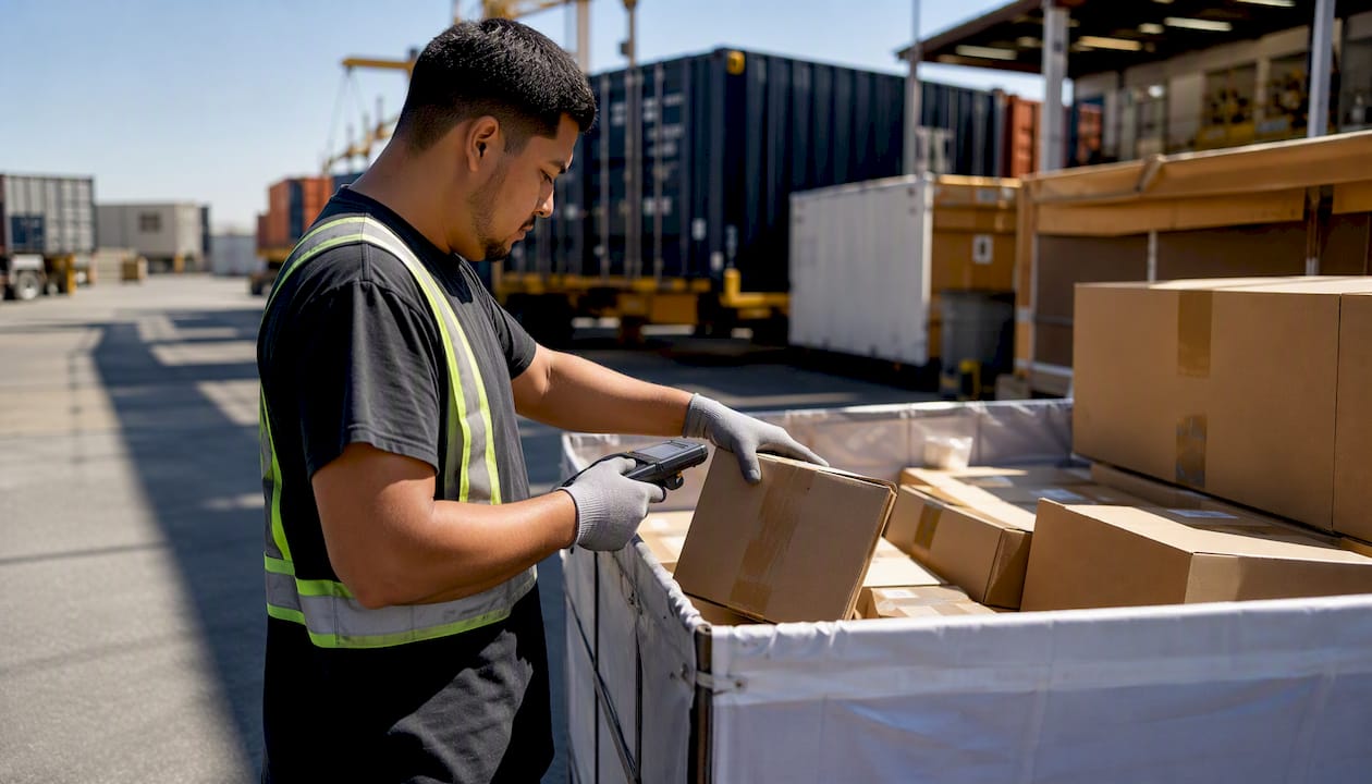 Amazon warehouse associate picking packages in California