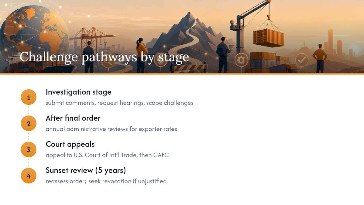 Paths for challenging an anti-dumping order