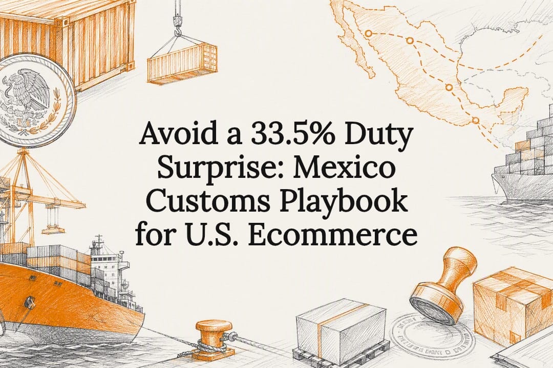 Decorative Mexico customs logistics title card