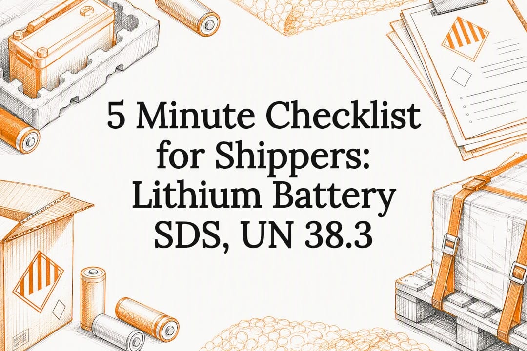 Lithium battery shipping checklist title card
