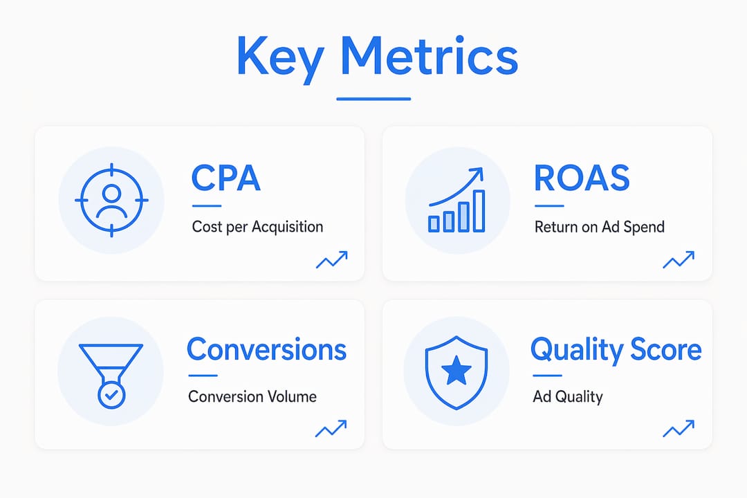 Infographic highlighting key Google Ads performance metrics