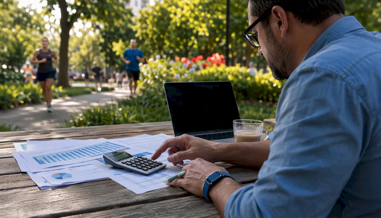 Man analyzing digital media campaign data