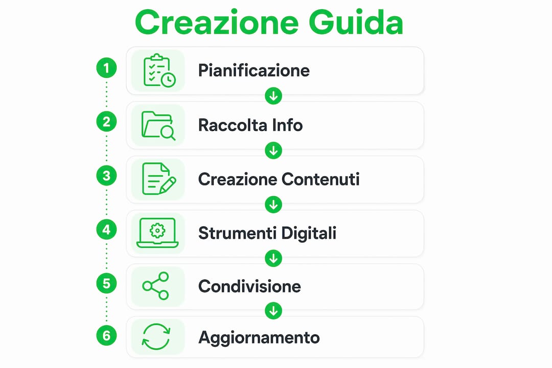 Infografica: tutti i passaggi per realizzare una guida digitale