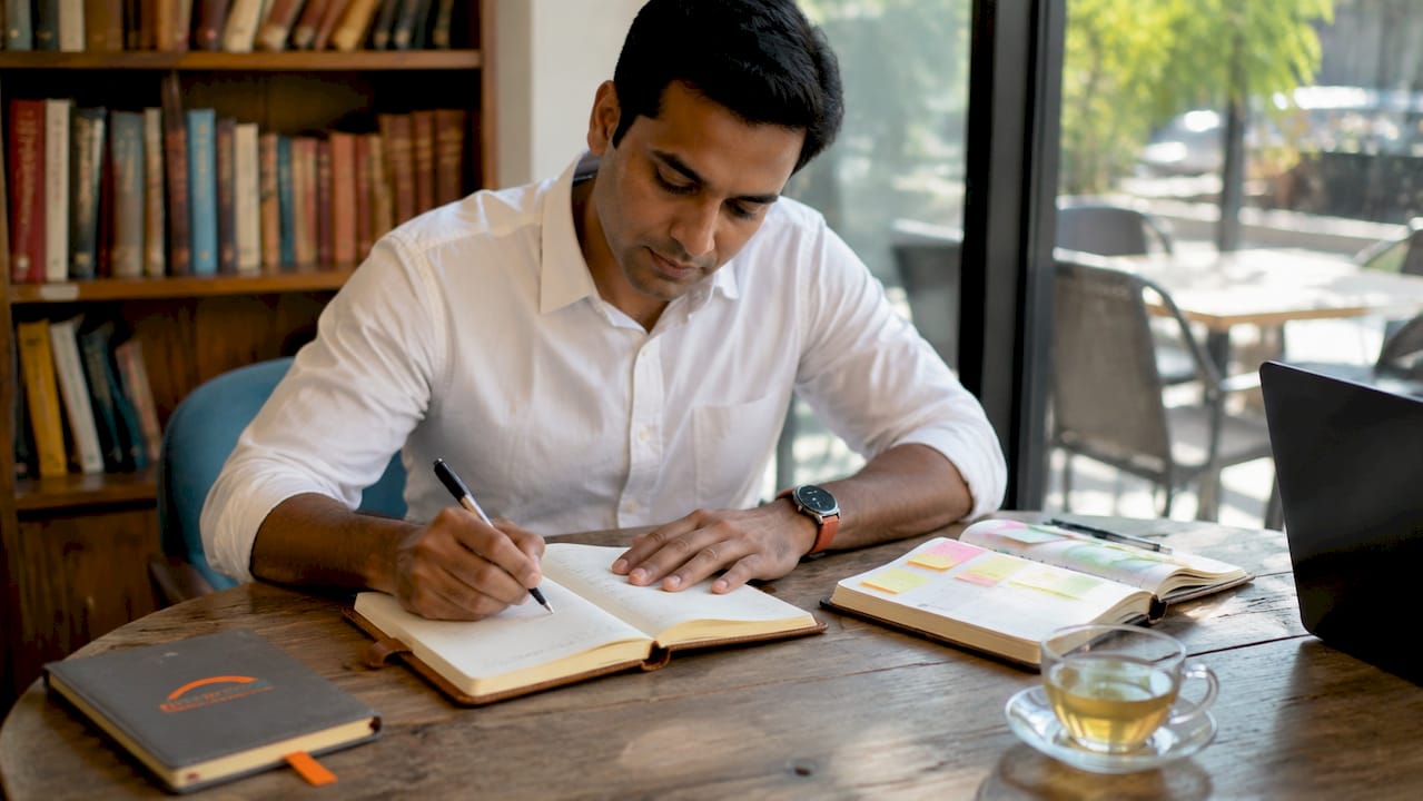 Leader writing measurable coaching goals
