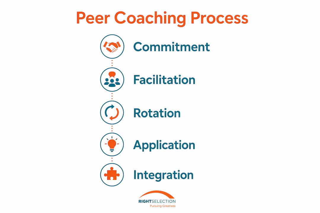 Infographic showing peer coaching process steps