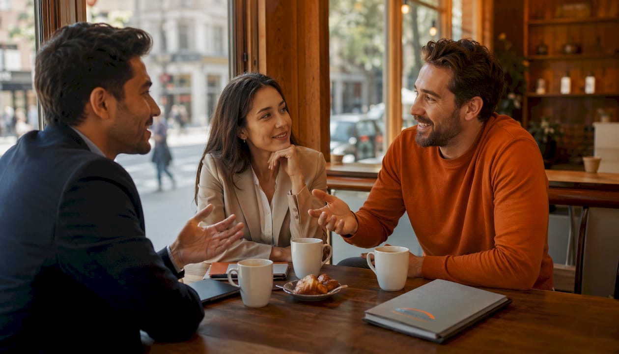 Diverse team having open discussion