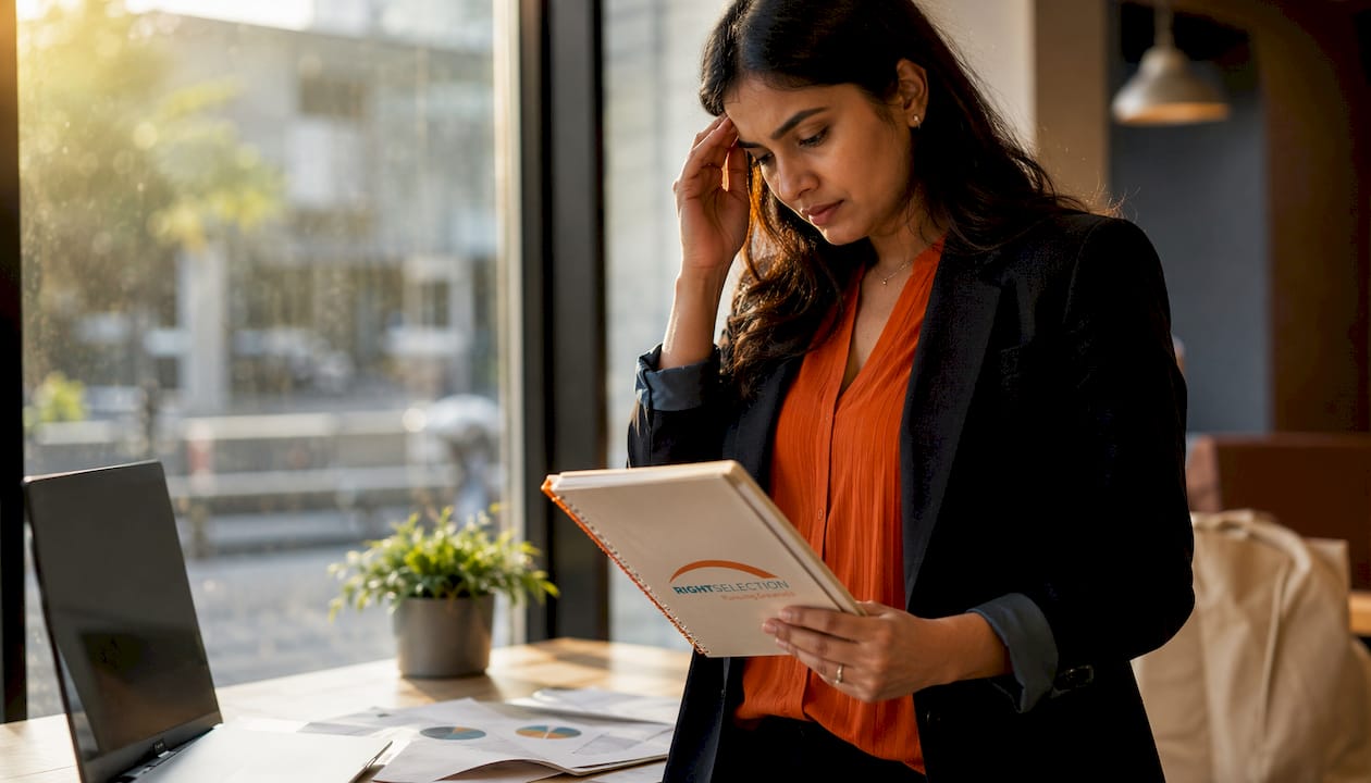 Stressed woman leader in home office