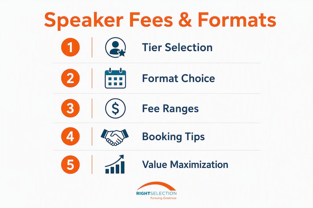 Infographic showing speaker fees and session formats overview