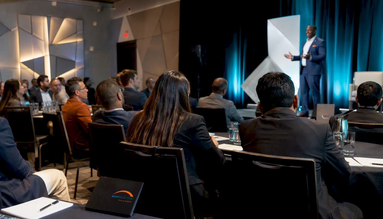 Audience attentively listening to speaker