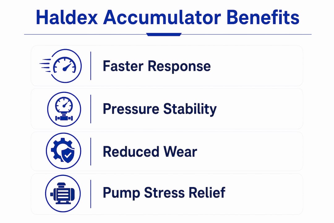 Infographic showing Haldex accumulator benefits in AWD systems