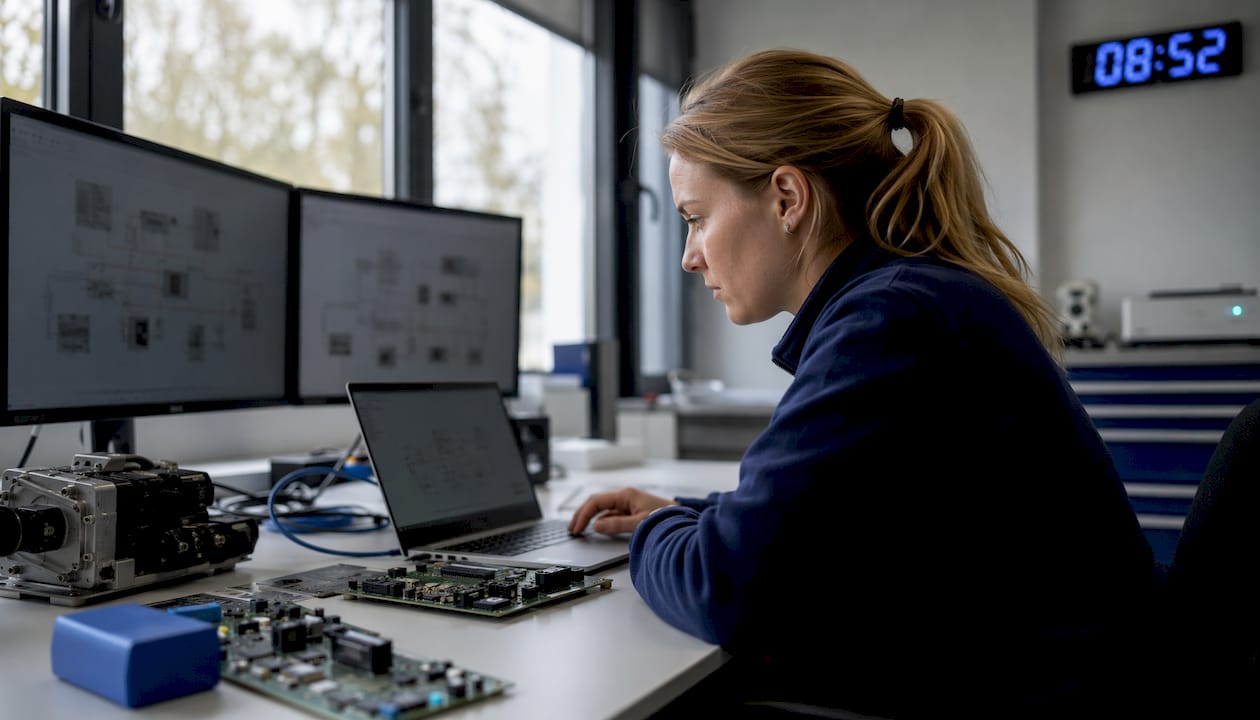 Engineer reviewing ECM to Haldex signal data