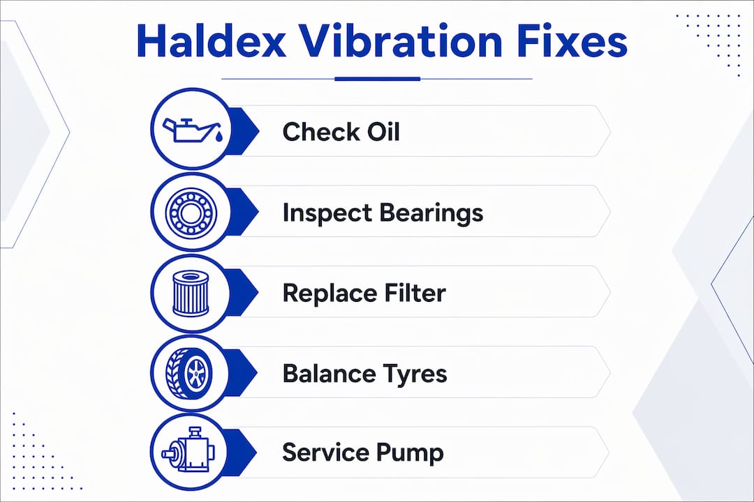 Infographic showing Haldex vibration causes and fixes