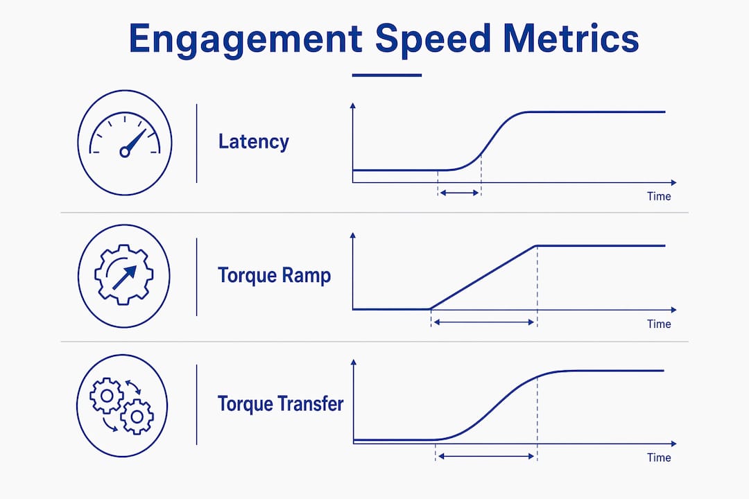 Infographic showing Haldex engagement speed metrics