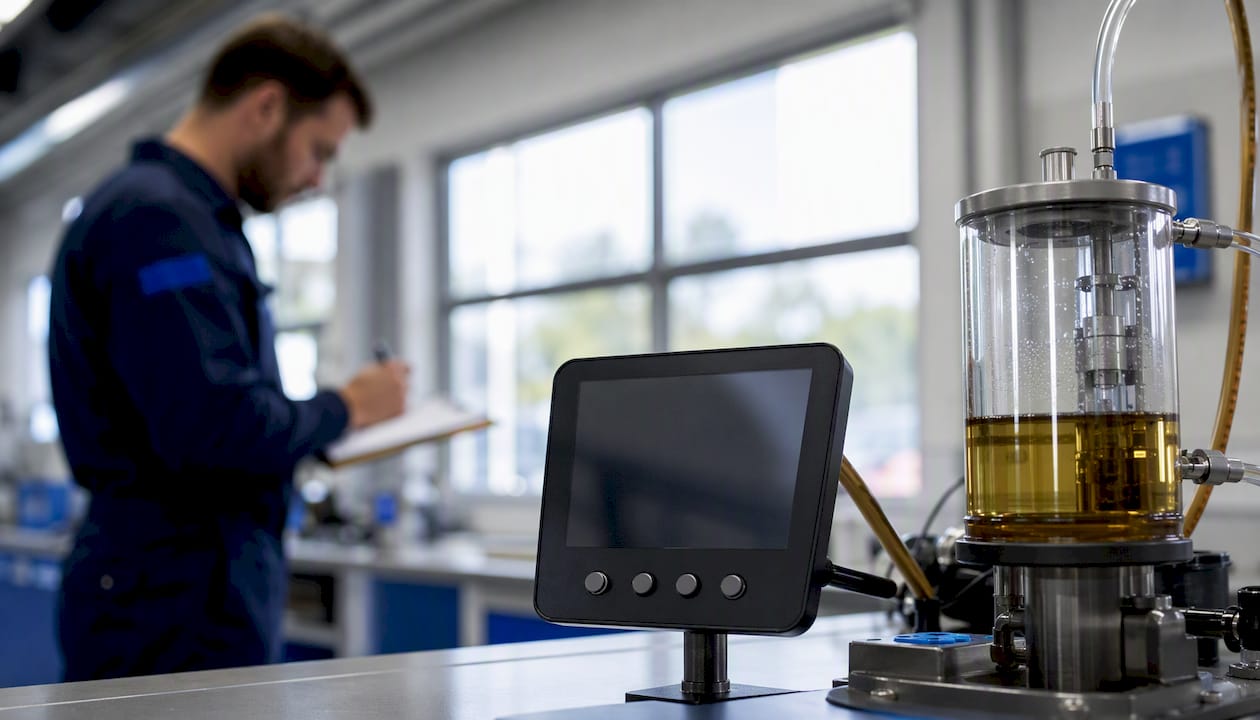 Lab setup testing thermal stability of Haldex oil