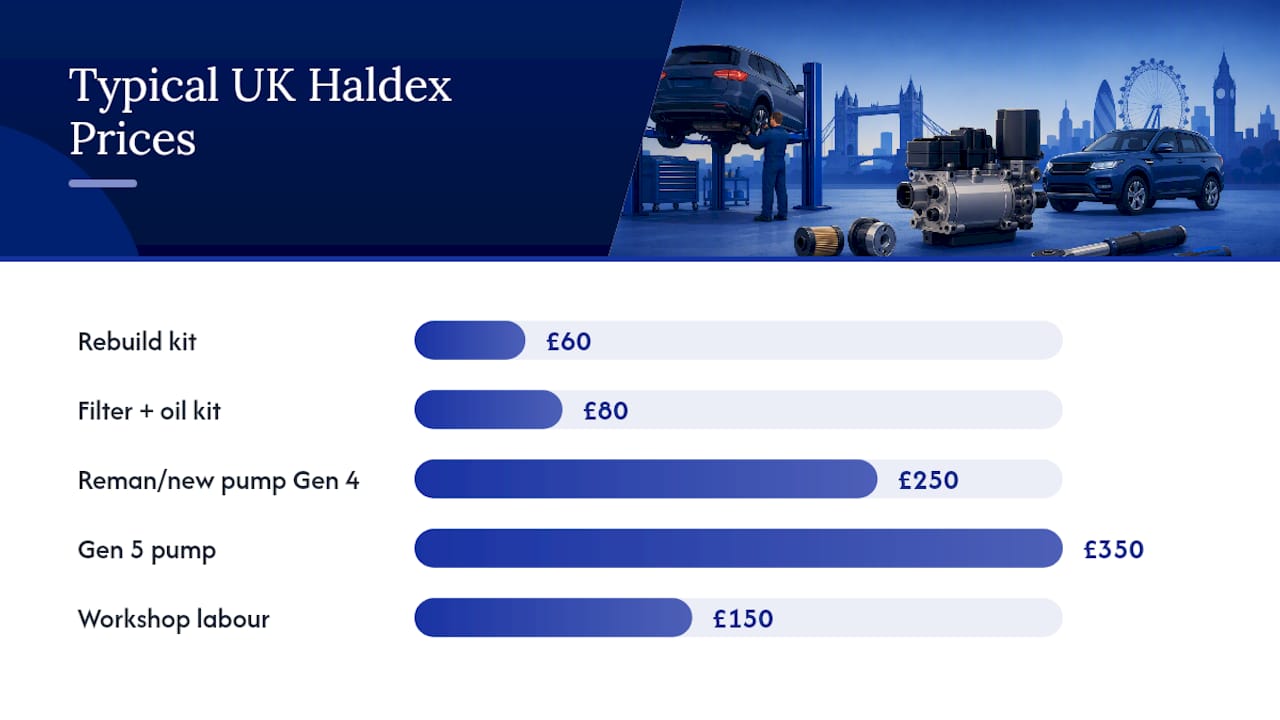 Typical UK costs and expected lifespan for Haldex pumps