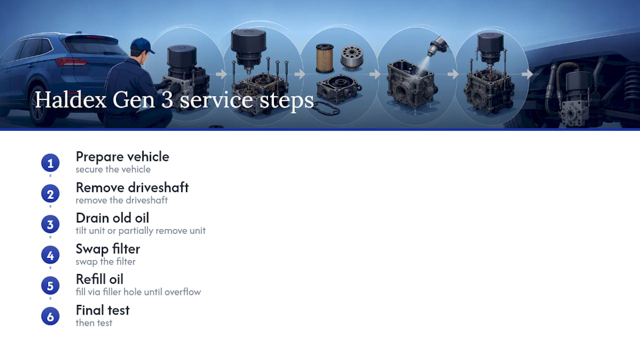 Diagram of Gen 3 Haldex service steps
