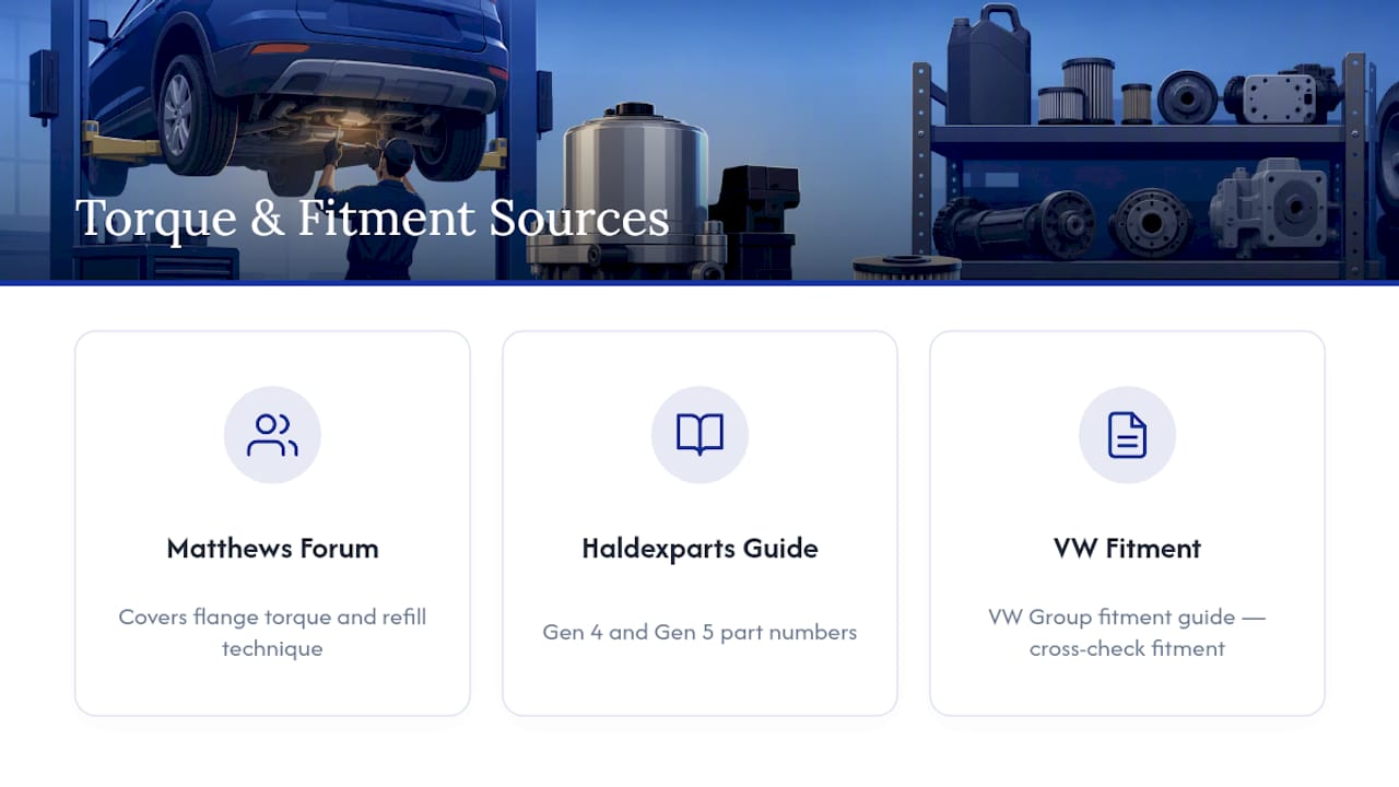 Where to check torque specs and fitment details — overview diagram