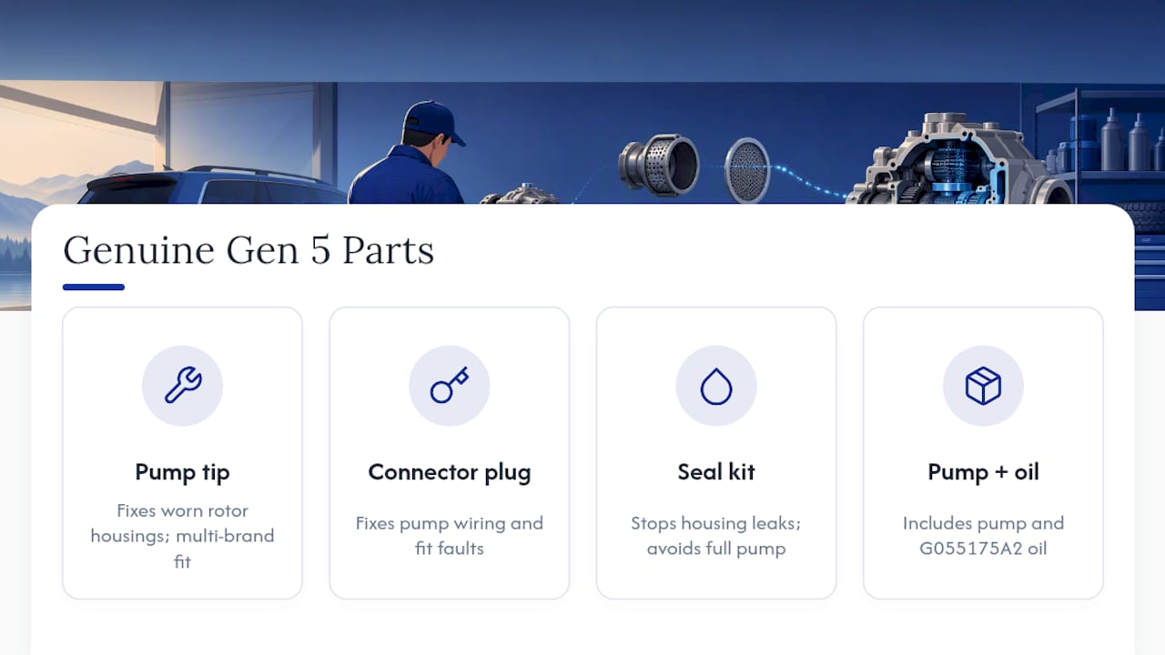 Where to buy genuine Gen 5 Haldex parts — overview diagram