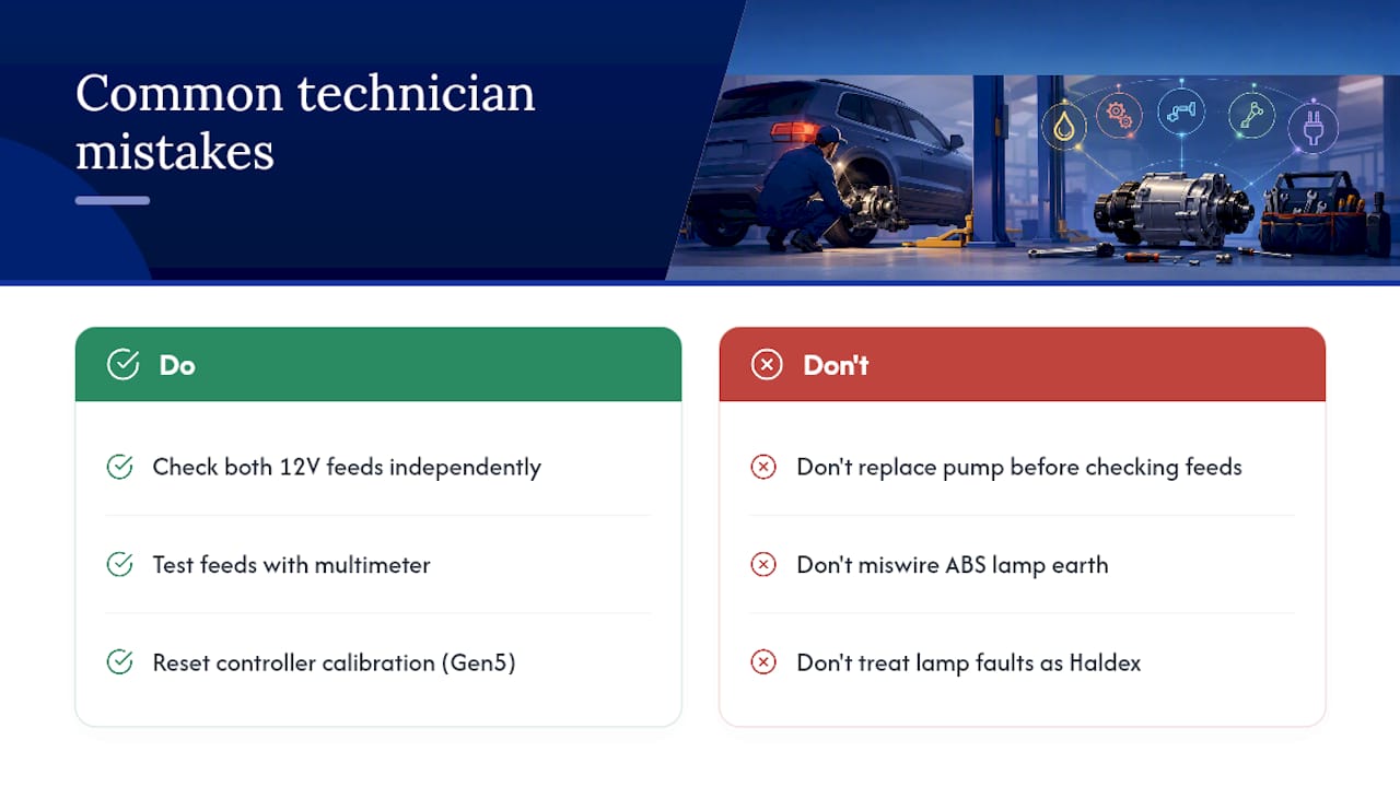 What technicians consistently get wrong with Haldex faults — overview diagram