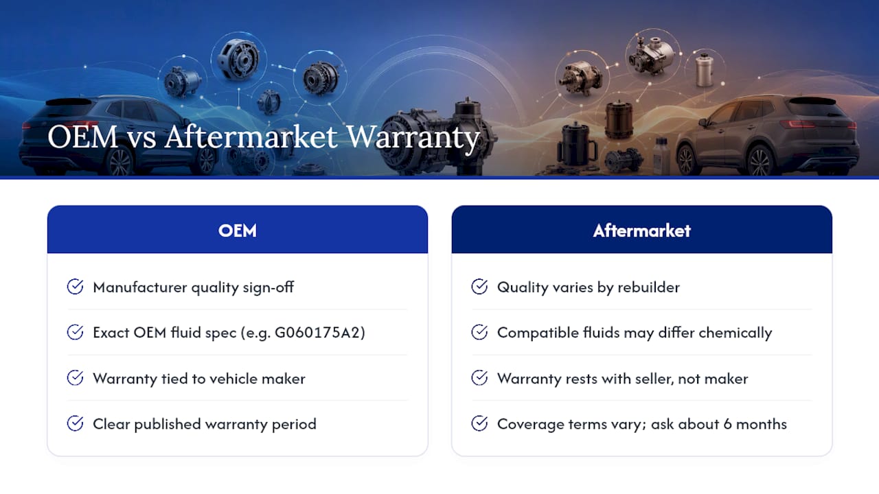 Branded versus aftermarket kits: what the warranty actually covers — overview diagram