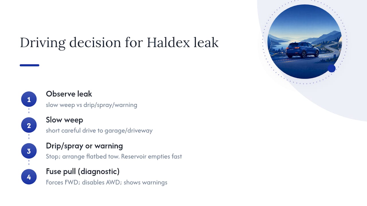 Haldex leak driving safety decision