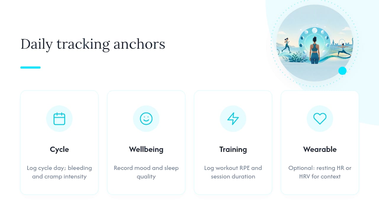 Cycle training tracking fields over two to three cycles