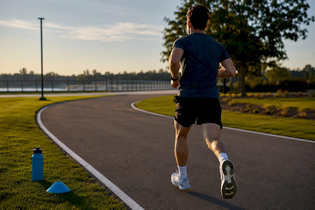 Runner performing repeatable outdoor heart rate test