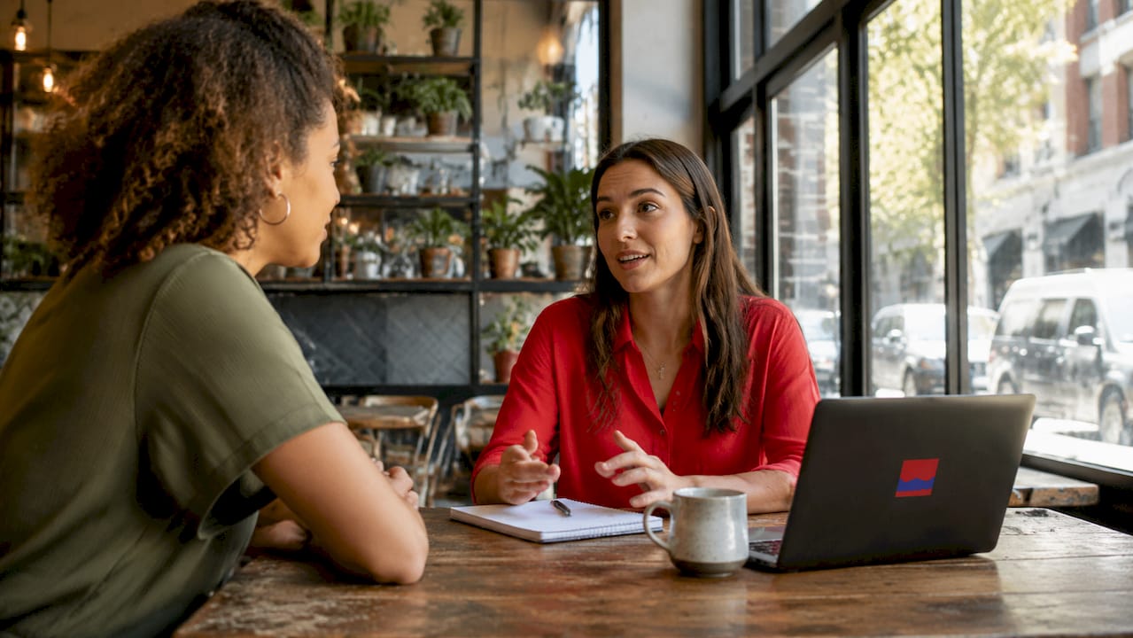 Founder interviewing user during UX research session