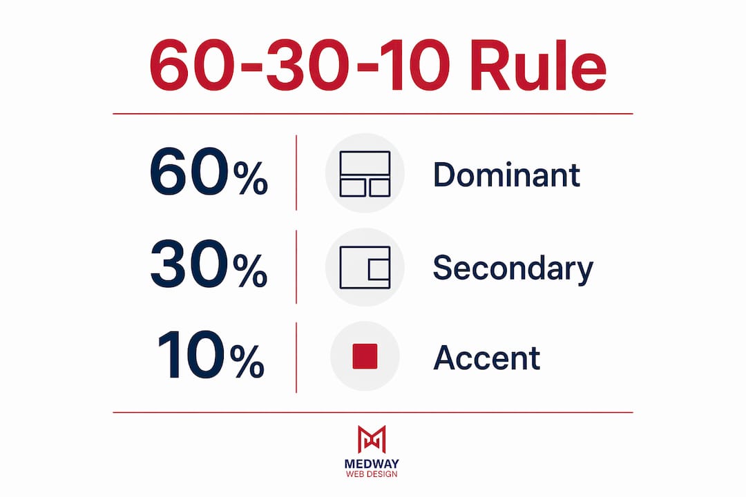 Infographic explaining 60-30-10 color rule