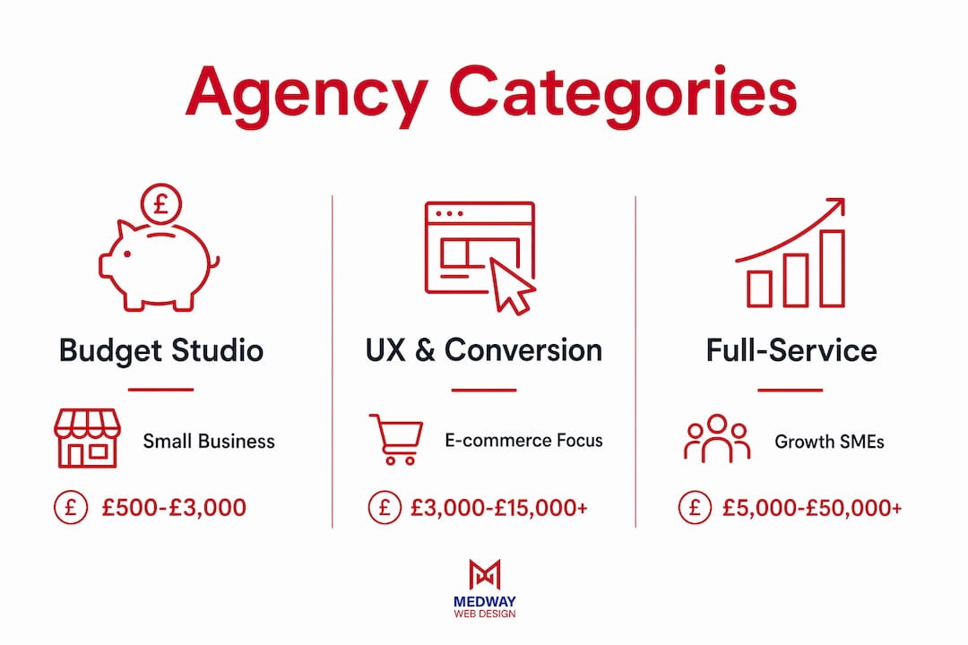 Infographic comparing agency categories and pricing