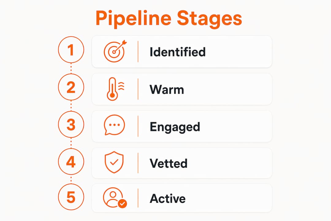 Infographic illustrating IT talent pipeline stages