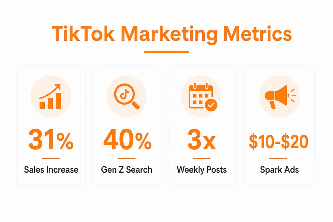 Infographic showing TikTok marketing key metrics for restaurants