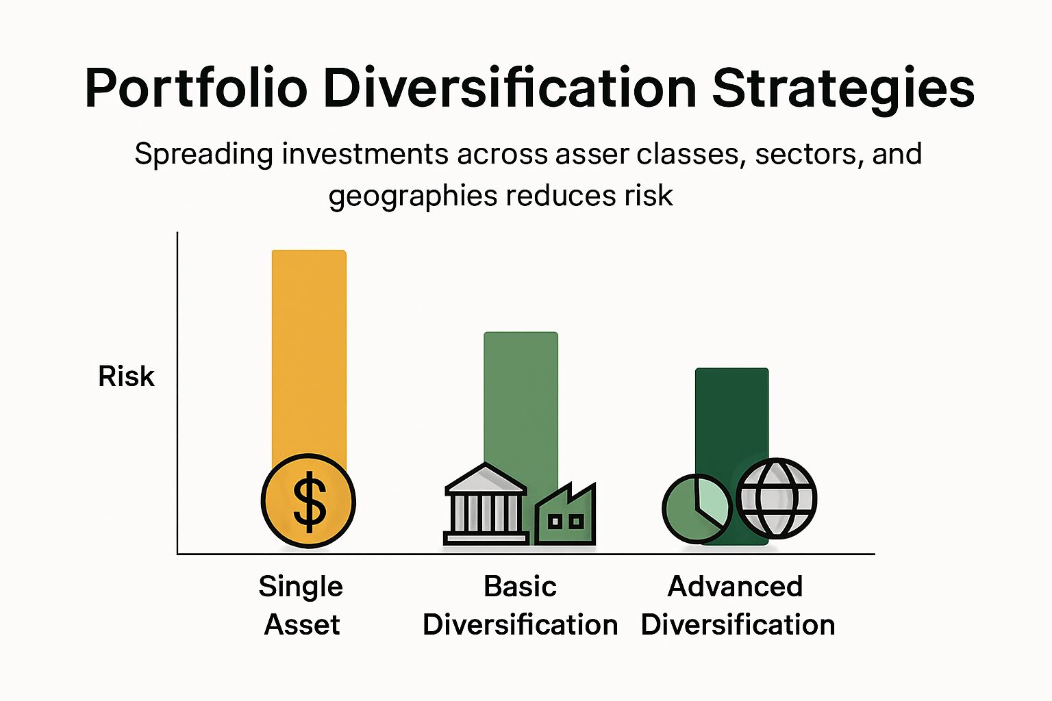 Infographic showing portfolio diversification strategies and risk reduction
